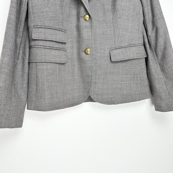 J. Crew Wool Schoolboy Blazer Gold Buttons | Light Gray | SZ 4 - Picture 5 of 11